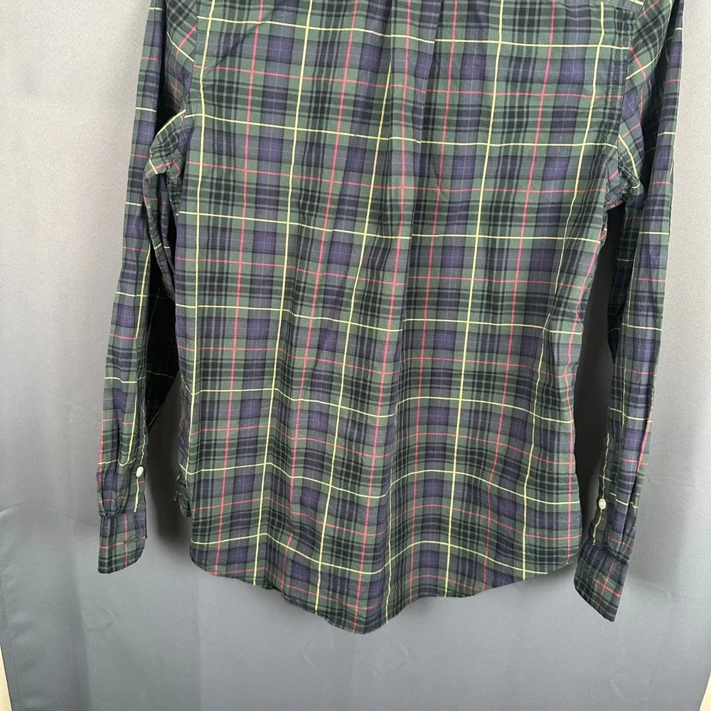 Ralph Lauren Boys XL 18-20 Green Plaid Button Down Shirt Long Sleeve Pony Logo